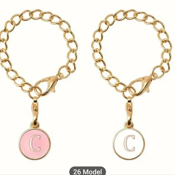 C pink Alphabet Letter Charm Accessories Stanley Cup ID Name Initial Let… - Picture 2 of 11